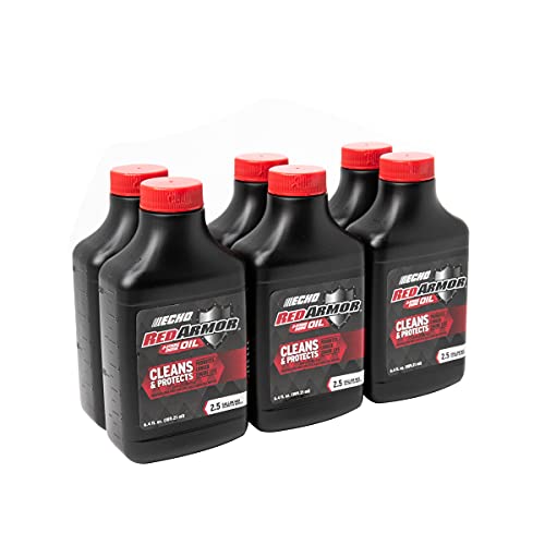 Echo Products 6550025 Red Armor Oil Mix 2-Cycle2-Stroke High Performance, Semi-Synthetic, Clean and Protect Against Carbon Build Up, Outdoor Power Equipment Engine Formula 6.4 fl oz (6 Pack)
