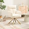 Desk chair no wheels 180swivelmakeup vanity chair with gold legsergonomic criss cross chair for bedroomliving roomhome office beige  urban country home decor