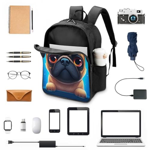 Sac à dos carlin 3D pour enfants idéal pour l'école et sorties - 4