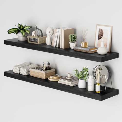 Heimlove 12 Inch Deep Floating Shelves, 55 x 12 inch