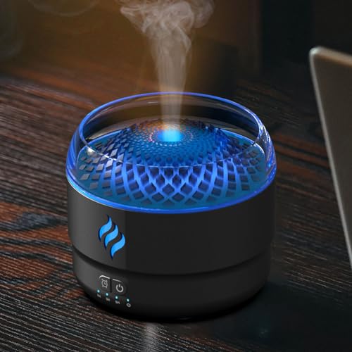 Diffuseur d'aromathérapie à effet de flamme et humidificateur d'air maison LED