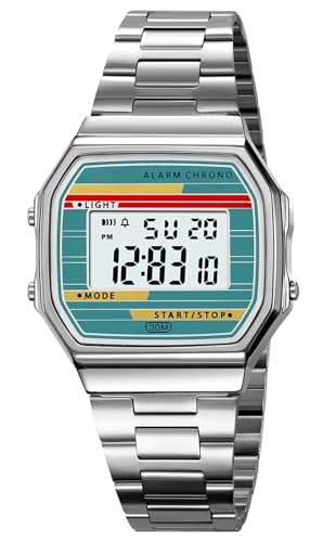 Retro Digital Watch Stainless Steel Band