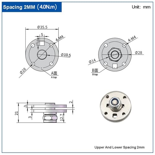 Bras de support d'articulation rotatif accessoire charnière couple 4.0N.m