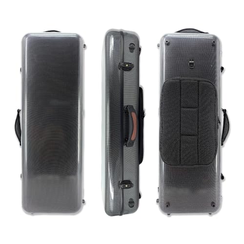 YoungMonic 15-17 inch Viola Case Carbon Fiber Lightweight Black Viola Box (Black)