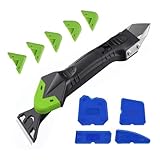 Silikonentferner Werkzeug Set, 4 in 1 Silikonfugenentferner mit Edelstahlkopf & 5 Pads Silikon...