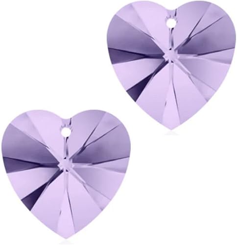 Abalorio de corazón con cristales austriacos para pendientes, pulseras, collares