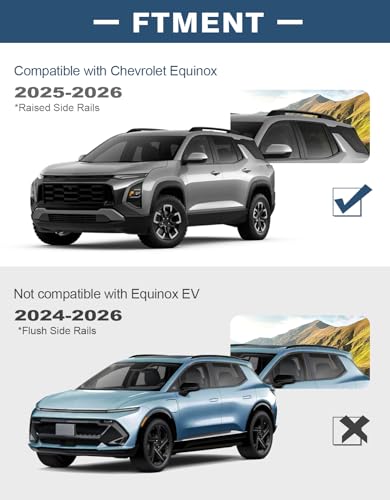 Image of Roof Rack Cross Bars 300lbs Compatible with 2025 2026 Chevy Chevrolet Equinox with Raised Side Rails (Not for EV), Heavy Duty All-Metal Aluminum Crossbar Luggage Racks Roof Rails Rooftop