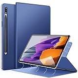 [Bequemlichkeit an Ihren Fingerspitzen] --- Diese intelligente Hülle ist magnetisch an der Rückseite des Samsung Tab S7 Plus Tablette angebracht, um einen schutz zu bieten, sogar ohne die herkömmlichen rändern umhüllungen. Das Körper wird schlank und leicht gehalten, alle tasten und anschlüsse sind frei zugänglich, ebenso Unterstützt das kabellose Laden des S Pen.