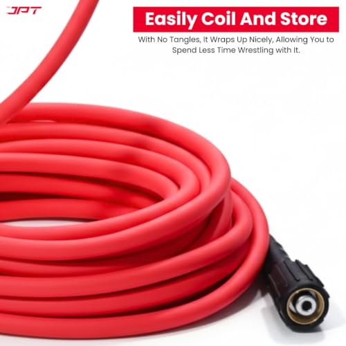 Image of JPT Ultra Heavy-Duty 8MTR Flexible High Pressure Washer Hose Pipe | M22 x 15MM Thread | Up To 450Bar / 6525PSI | PVC + PE Layers Build | Tangle & Kink Free Design