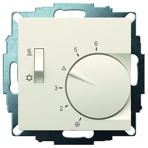 EBERLE UTE 1770-RAL1013-M-55UP-Raumregler, 5-30C, AC 230V, 1Wechsler, 10A/5A, Schalter Heizen/Kühlen