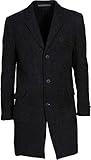 Passform: Slim Fit Drykorn Herren Wollmantel Blacot mit Struktur schwarz 52 / XL