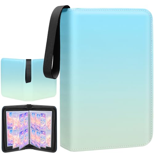 Winsing 4 Pocket Trading Card Binder, 400 Card Capacity,Green
