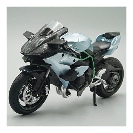 Regnavvisare för bil 1:12 Diecast Motorcycle Modell Toy för Ninja H2 Sport Bike Replica med ljudljus Barnens presentkollektion Sidofönster visir (Color : Light blue in box)
