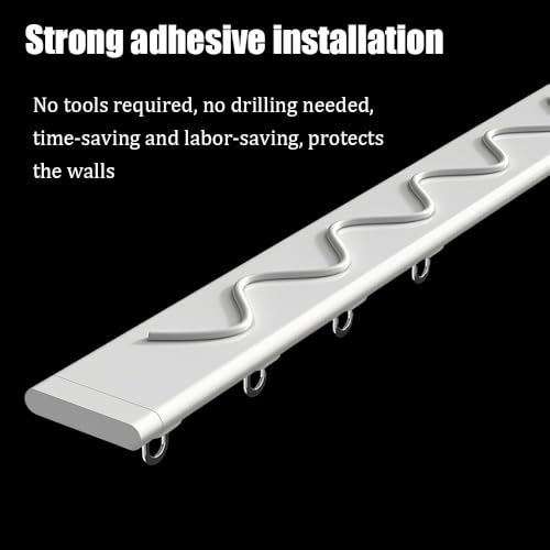 Rail de plafond blanc sans perçage pour diviser une chambre facilement - 3