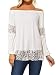Produktbild kenoce Damen-T-Shirt, kurzärmelig, lockerer Pullover, Top, einfarbig, V-Ausschnitt, Tunika, Bluse Gr. M, X-off White
