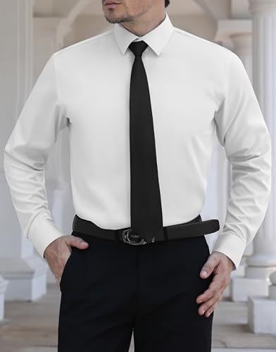 LUPURTY Dress Shirts for Men Long Sleeve Regular Fit Button Down Shirt Stretch Wrinkle Free Business Formal2
