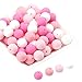Promise Babe Pink Round Silicone Teething Beads Set of 100pc 12mm 100% Food Grade Silicone Loose Beads DIY Accessories
