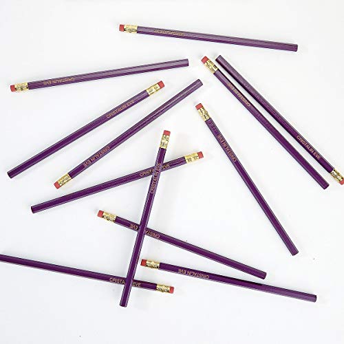 Lillian Vernon Purple Personalized Pencils - Set Of 12, Engraved Name, Hardwood #2 School Pencils, Kid's Gift #TOP2