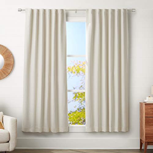 Amazon Basics 1-Inch Curtain Rod With Cap Finials - 72 To 144 Inch, Nickel #TOP7