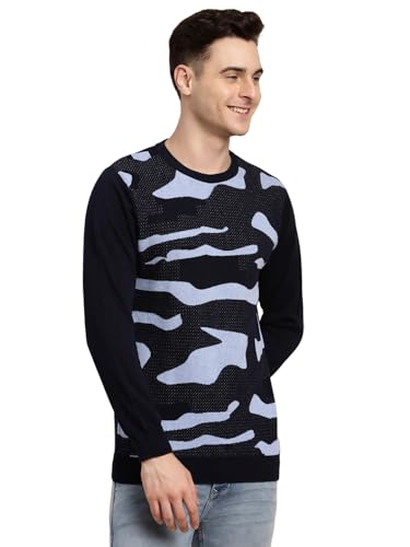 Pull en tricot bleu marine pour homme col rond Turtle aux finitions premium