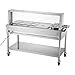 VEVOR Commercial Food Warmer, 7 Pans + 2 Pots Electric Steam Table, 1800W Professional Buffet Catering Food Warmer with Shield Undershelf Wheels, Stainless Steel Server for Party Restaurant Hotel