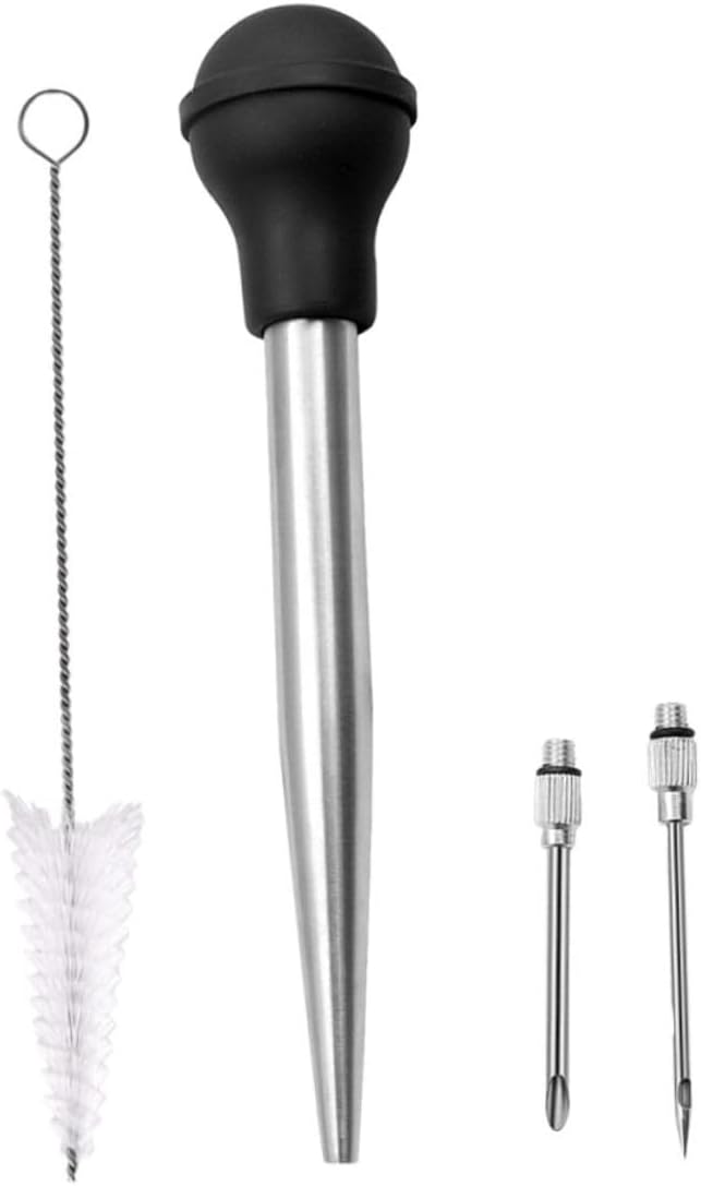 PRETYZOOM Turkey Injector and Baster Syringe Set Seasoning Tool for Barbecue Kitchen Meat Injector for Outdoor Activities
