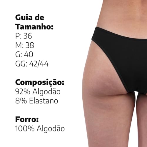 Kit 10 Calcinhas A10 Algodão Tanga Feminina Sortidas (BR, Alfa, M, Regular, Multicolorido)