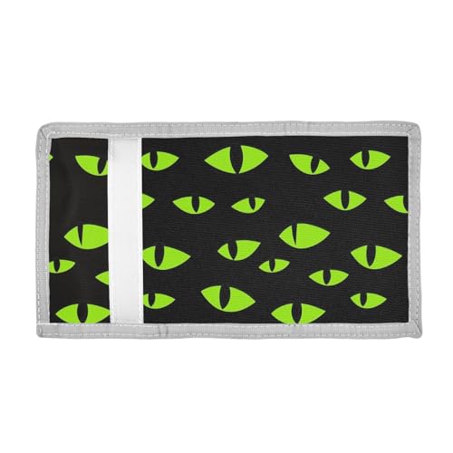 ALAZA Kids Wallets for Boys Girls Toddler Trifold Wallet Children Small Green Eyes with Zipper Coin Pocket2