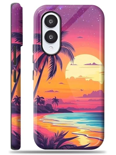 GYSYZJDH for Samsung Galaxy S25 Edge Case – Rugged Dual Layer Cover with Screen Protector : Military Grade Shockproof, Supports Magnetic Wireless Charging, Palm Trees