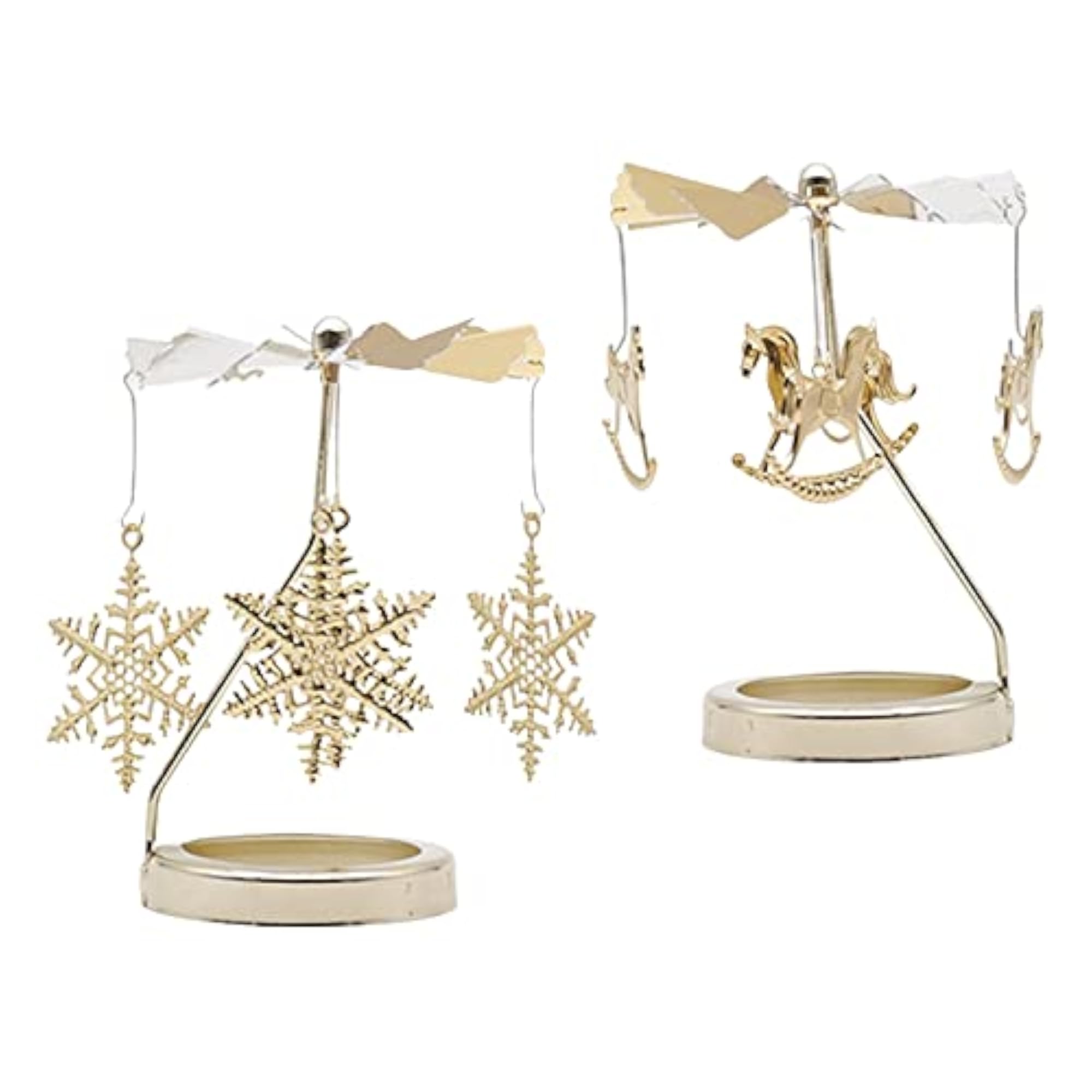 Spinning Tea Light Candle Holder, Rotating Candlestick 2Pcs