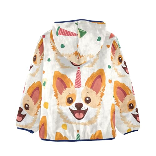 Dog Birthday Party Girls Fleece Jacket Girls Fall Jacket Girls Zip Up Hoodie Girls Sherpa Jacket 2-10T2
