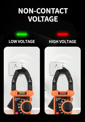 Aicevoos 2566D Stromzange, Strommessgerät DC/AC Strom: 0-1000A, Zangenmultimeter True-RMS 6000 Counts Auto-Ranging, misst Spannung Kapazität Durchgang (AC/DC-Strom)