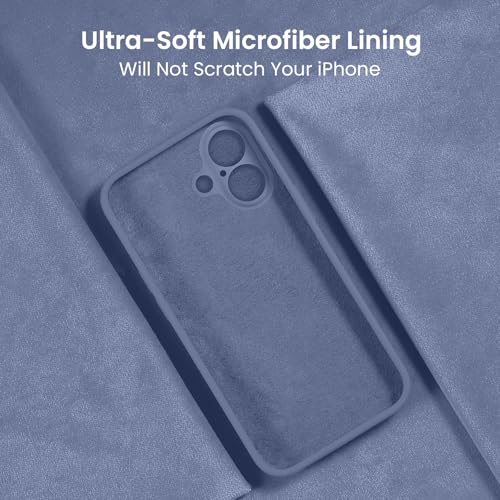 Image of FireNova Designed for iPhone 16 Case, Silicone Upgraded [Camera Protection] Phone Case, Soft Anti-Scratch Microfiber Lining Inside, 6.1 inch, Lavender Gray
