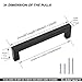 goldenwarm 10 Pack 5 Inch Black Cabinet Handles Kitchen - Matte Black Drawer Pulls Stainless Steel - 128mm Cabinet Hardware Square Bar Modern Cabinet Pulls for Kitchen Bathroom Cupboard