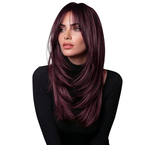 Image of Full Shine Invisible Tape in Hair Extensions Human Hair, Color 99J Cherry Cola Burgundy, 22 Inch 50g 20Pcs, Seamless Injected Tape in Externsions, Straight Remy Hair, Natural Blend