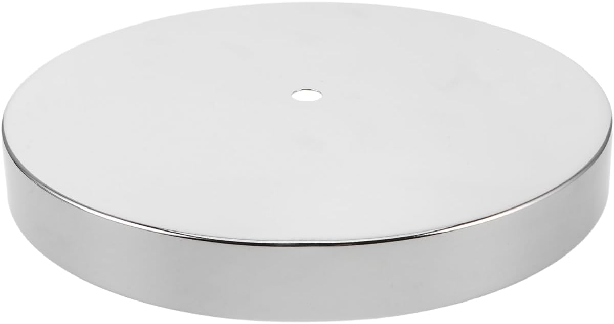 SHOWERORO Silver DIY Lamp Base, Round Base for Table/Desk Lamps, 18cm/7" Circular Light Support Bottom for Bedroom, Events, Holiday, and Crafting Uses 10mm Hole