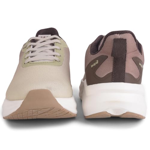 Image of Liberty Leap7x EVELSTER1E Men Sports Running Shoes - Beige & Grey | Comfortable and Durable Lace-Up Closure - Suitable for Lacing Walking, Gym, Jogging and Outdoor Shoes for Man - Cushioned Footbed