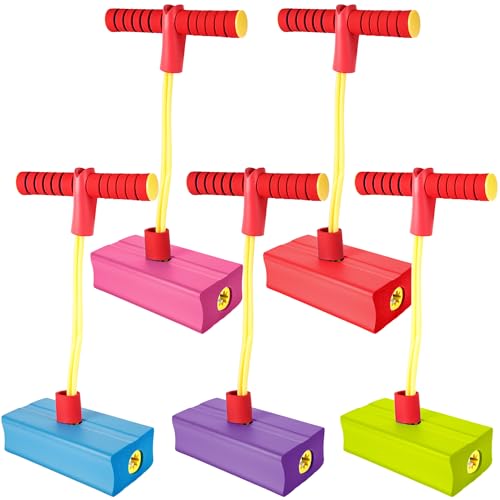 Hoarost 5 Pcs Jumping Pogo Stick Fun and Safe Foam Jumping Stick Toy for Girls and Boys Outdoor Jumping Toys Christmas Birthday Fun Gifts