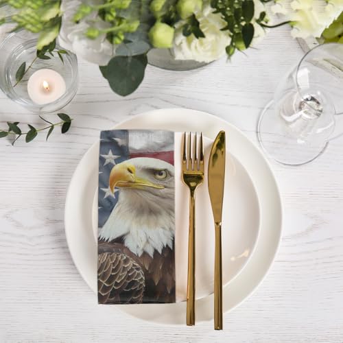 Servilletas de Tela American Flag Eagle Set x4 51x51 cm miniatura 5