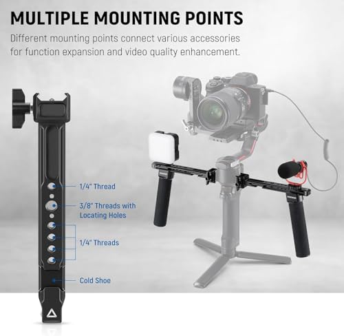 Image of NEEWER Dual Handgrip Compatible with DJI RS5 RS4 RS4 Pro RS3 RS3 Pro RS2 RSC2 Ronin S SC Gimbal, Dual Handle Kit with 2 Mini NATO Rails, Quick Release NATO Clamps, 1 /4 inch & 3 /8 inch Threads, GA006