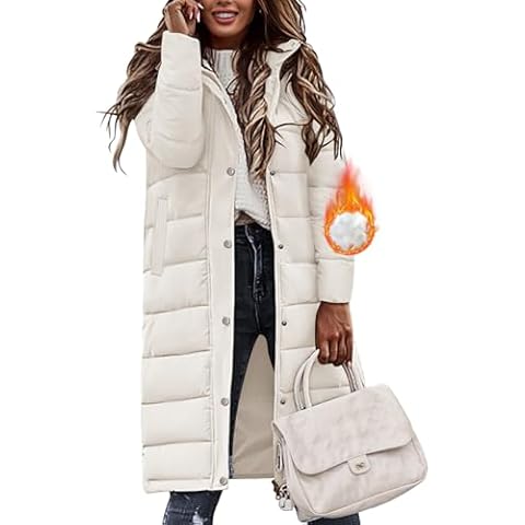 Tuopuda Women's Long Quilted Puffer Coat Cover