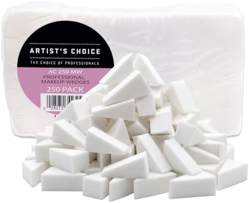 Artist's Choice Makeup Sponge Mini Applicator Wedges, For Foundation, Blush, Eye Shadow, Crisp Edges for Control, Effortless Blending and Smoothing, Sanitary Single-Use Option, Latex Free, Pack of 250