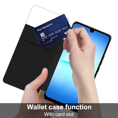 Étui Samsung A17 Clear View noir coque portefeuille intégrale 5G