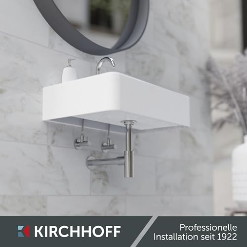 KIRCHHOFF Tauchrohr für Siphon 20cm Chrom, Rohr Verlängerung 200mm für Flaschensiphon und Röhrensiphon, 1 1/4 Zoll, extralanges Zusatzrohr für Waschbecken Abfluss, Edelstahl Ablauf