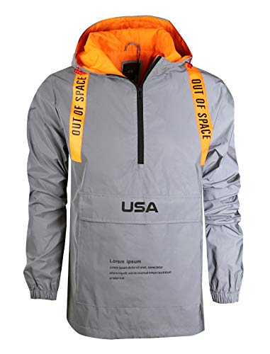 Image of SCREENSHOT Mens Streetwear Windbreaker Jacket - Lightweight Graphic Hoodie, Graffiti Hip Hop Urban Fashion Pullover Top