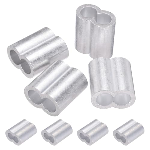 PATIKIL 12mm (1/2) Manicotti Fune Compressione in Alluminio, 4 Pezzi Manicotti per Cavi Anelli per Cavi Metallici Ghiera Crimpatrice per Montaggio Ringhiera, Tono Argento