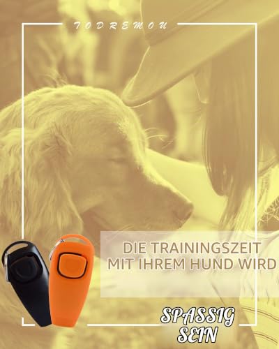 TODREMOU Hundepfeife Rückruf-Hundepfeifen Hochfrequenz Klicker Hundeklicker Set Clicker Hundetraining Clickertraining (Orange)