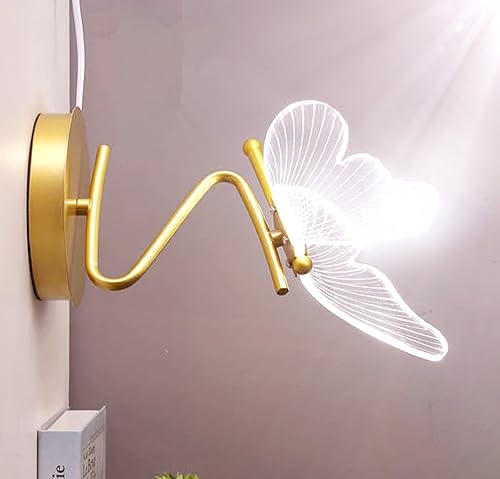 Lámpara de mesa de noche 3D mariposa para niña miniatura 2