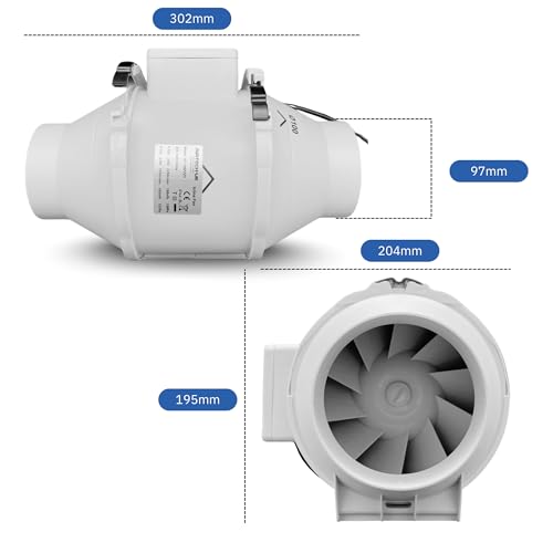 AirTech-UK Bathroom Extractor Fan Kit with LED Light and Adjustable Timer, 2 Speed - 100mm / 4" - Powerful and Whisper Quiet - Flow Max Elite - Image 7