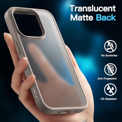 JETech 3 in 1 Matte Case for iPhone 15 Pro 6.1-Inch with 2 Pack Tempered Glass Screen Protectors, Translucent Frosted Shockproof Phone Cover (Natural Titanium) by JETech - Image 4